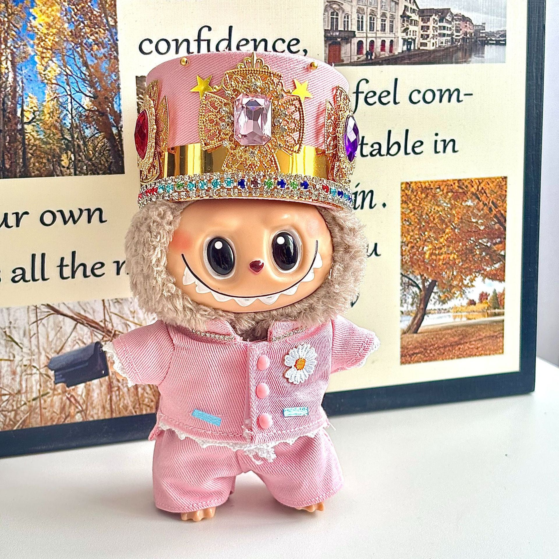 G-DRAGON COLLAB Labubu Doll Outfit Set (17cm) - 2nd Gen Keychain Pendant Plush Costume